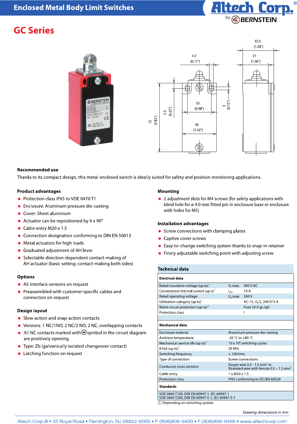 Control and Safety Switches Datasheet by Altech Corporation DigiKey