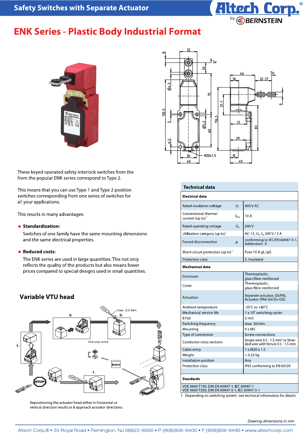 Control and Safety Switches Datasheet by Altech Corporation DigiKey