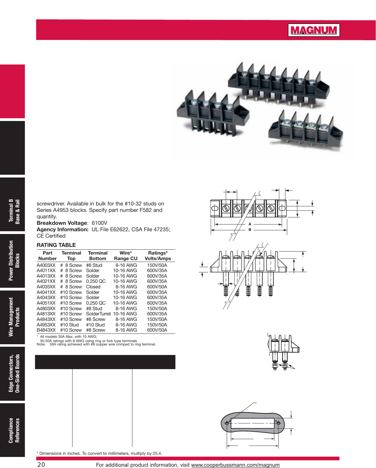 Terminal Blocks Catalog Datasheet by Eaton Electronics Division