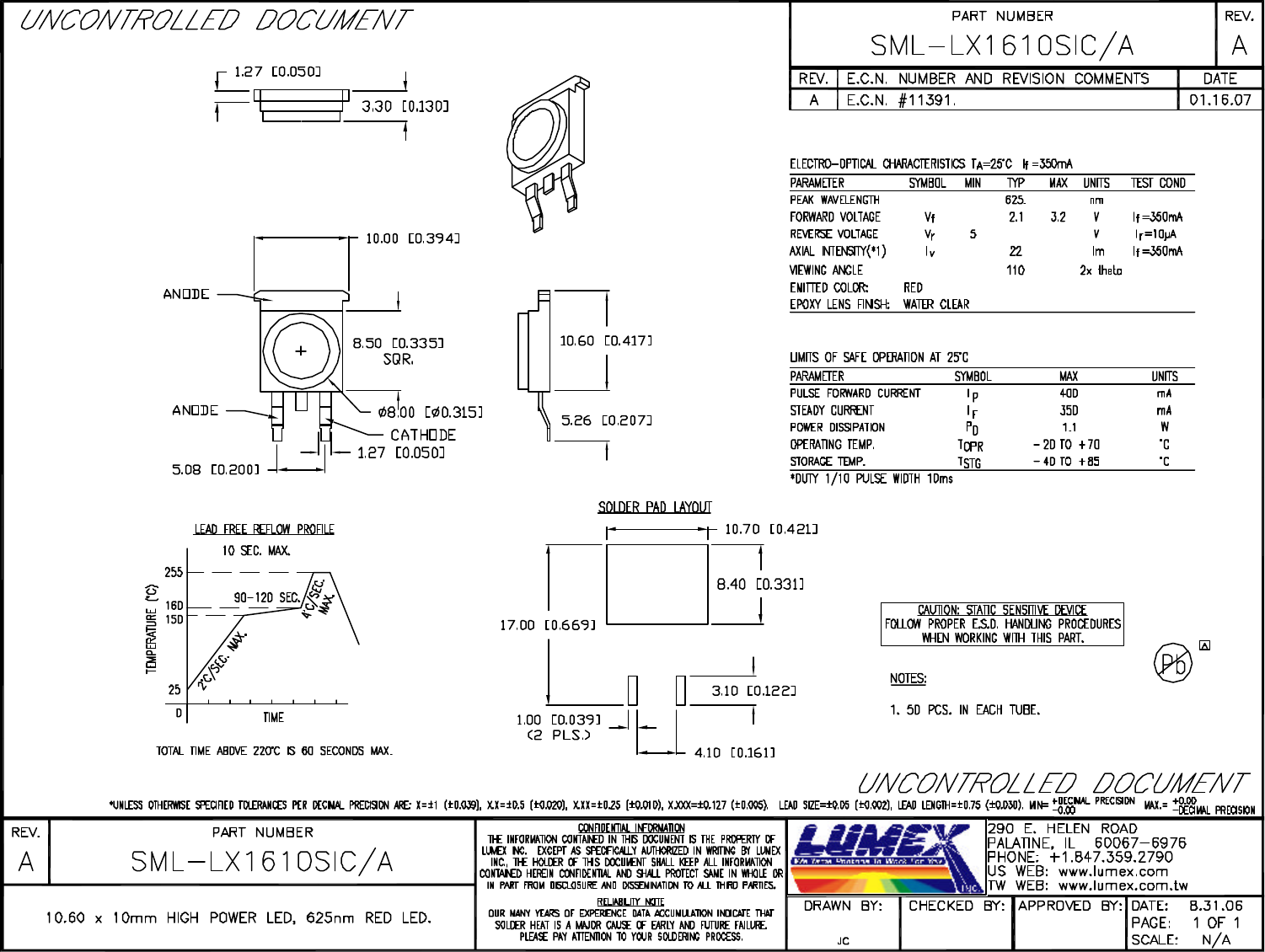 Sml Lx1610sic A Drawing Datasheet By Lumex Opto Components Inc Digi Key Electronics