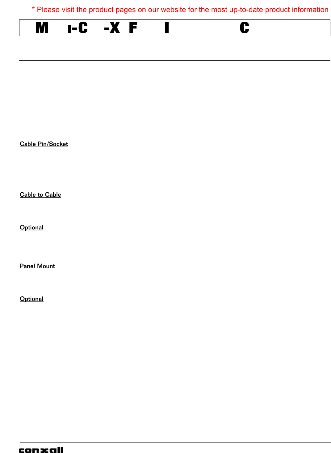 Cable Assemblies/Connector Catalog Datasheet by Conxall/Switchcraft