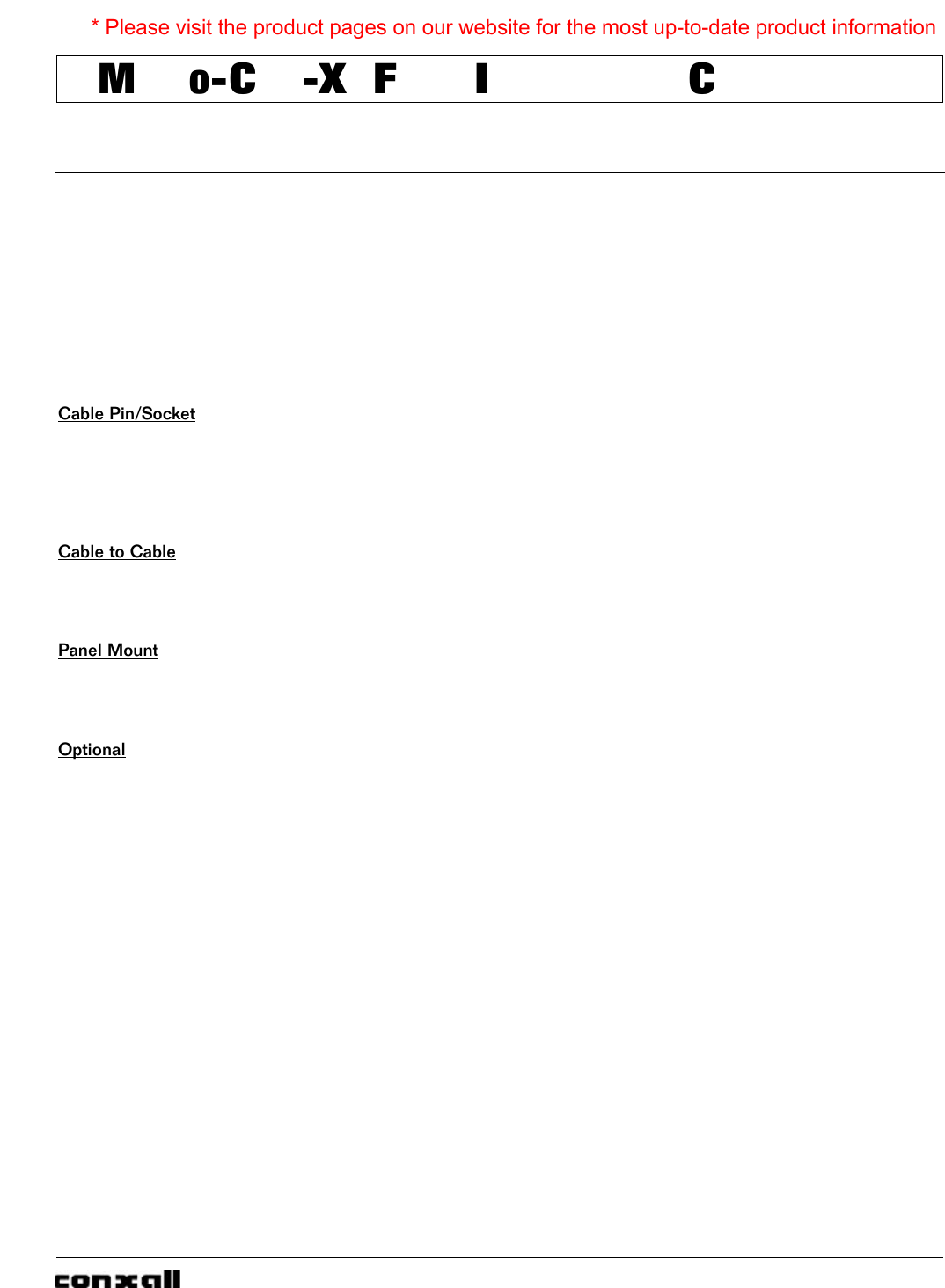 Cable Assemblies/Connector Catalog Datasheet by Conxall/Switchcraft