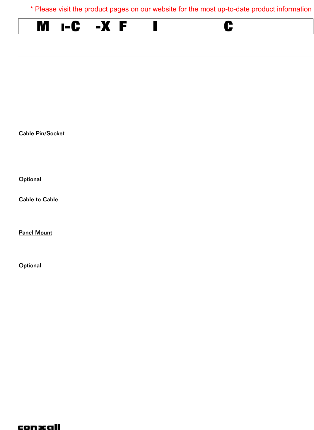 Cable Assemblies/Connector Catalog Datasheet by Conxall/Switchcraft